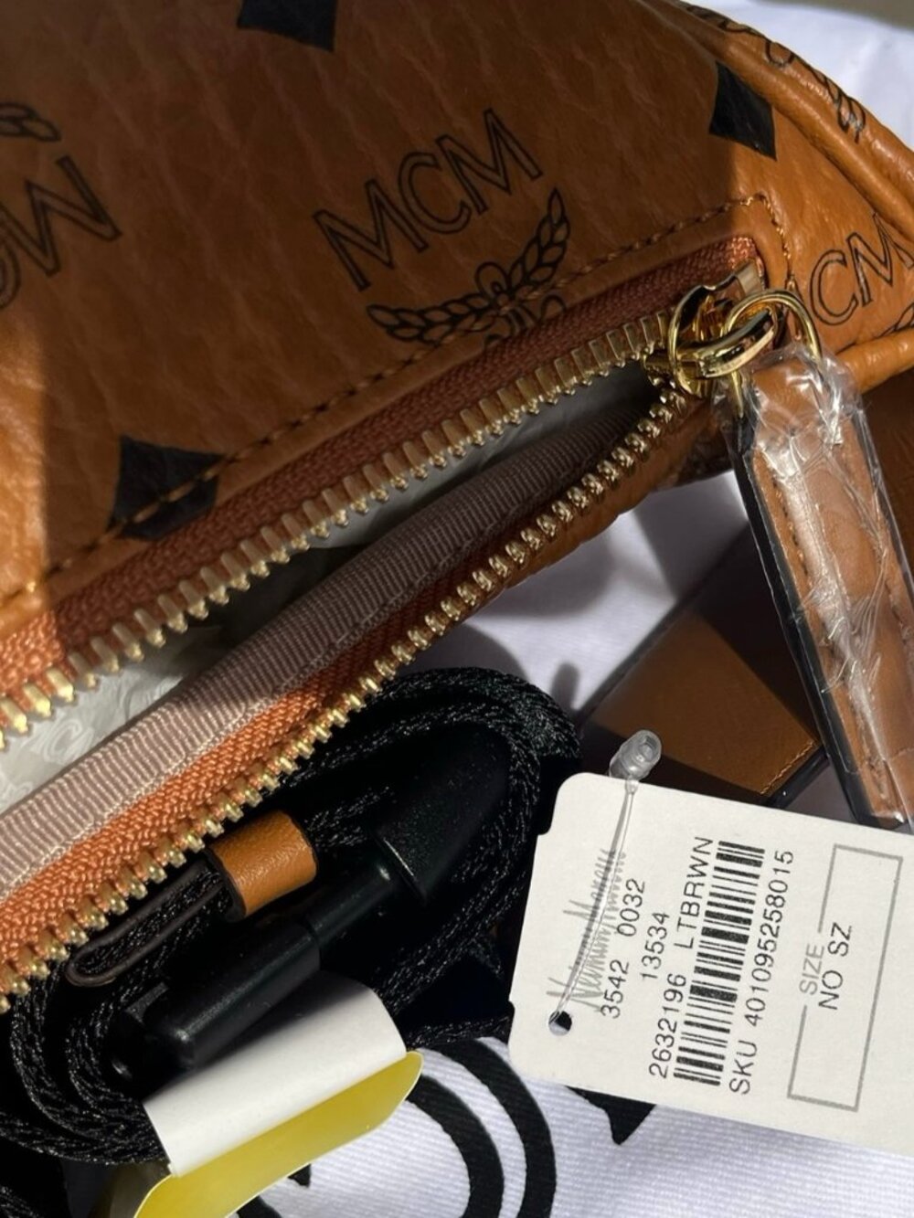 MCM Cognac Viestos Monogram Belt Bag NWT - Picture 12 of 12